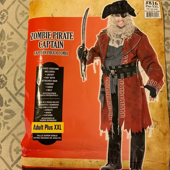 Amscan Other - Amscan zombie pirate captain Adult costume sz plus XXL